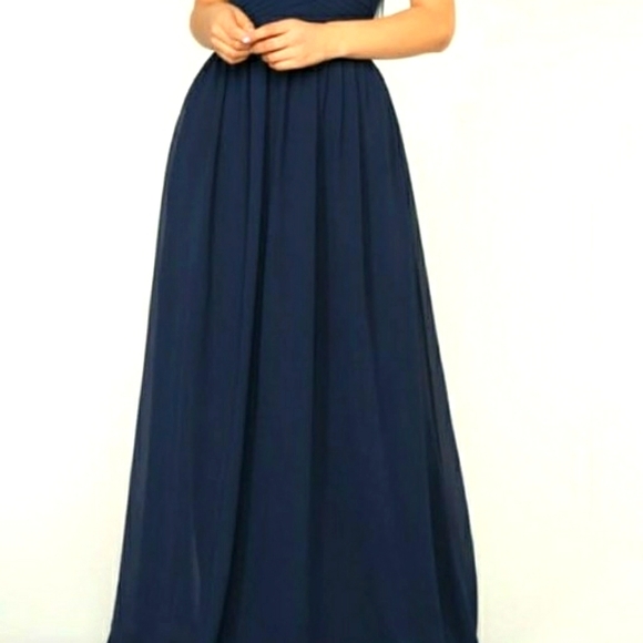 FashionNova Brand New Navy Blue Maxi Dress XL - Picture 3 of 14